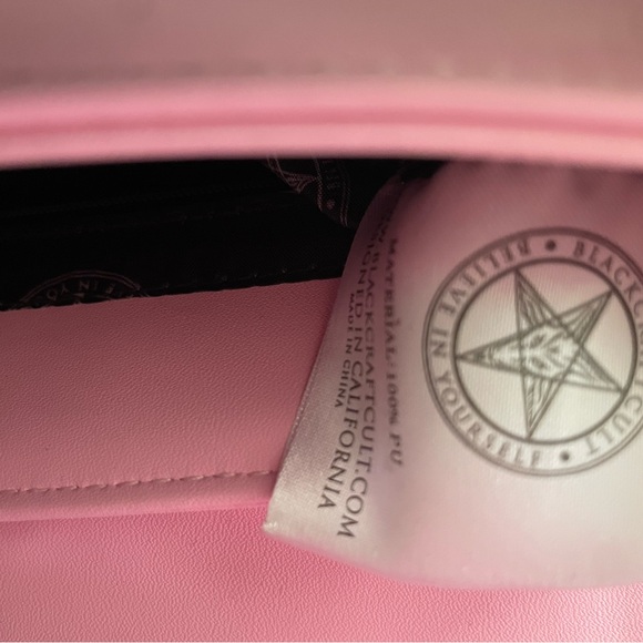 BLACKCRAFT CULT PINK GOTH CROSSBODY BAG Missing Heavy Chain Handle - Picture 4 of 13